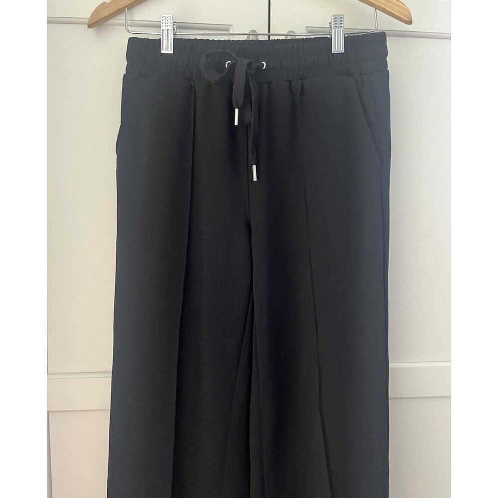 One by Chapter One Womens Pants Tie Waist High Rise Cropped Trouser Black Sz. XS - Picture 2 of 8